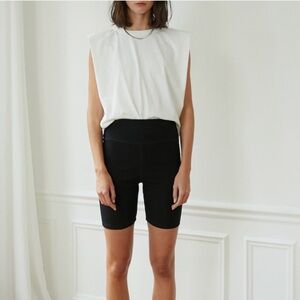 Pixie Market Black Ribbed Biker Short Sz S #0575